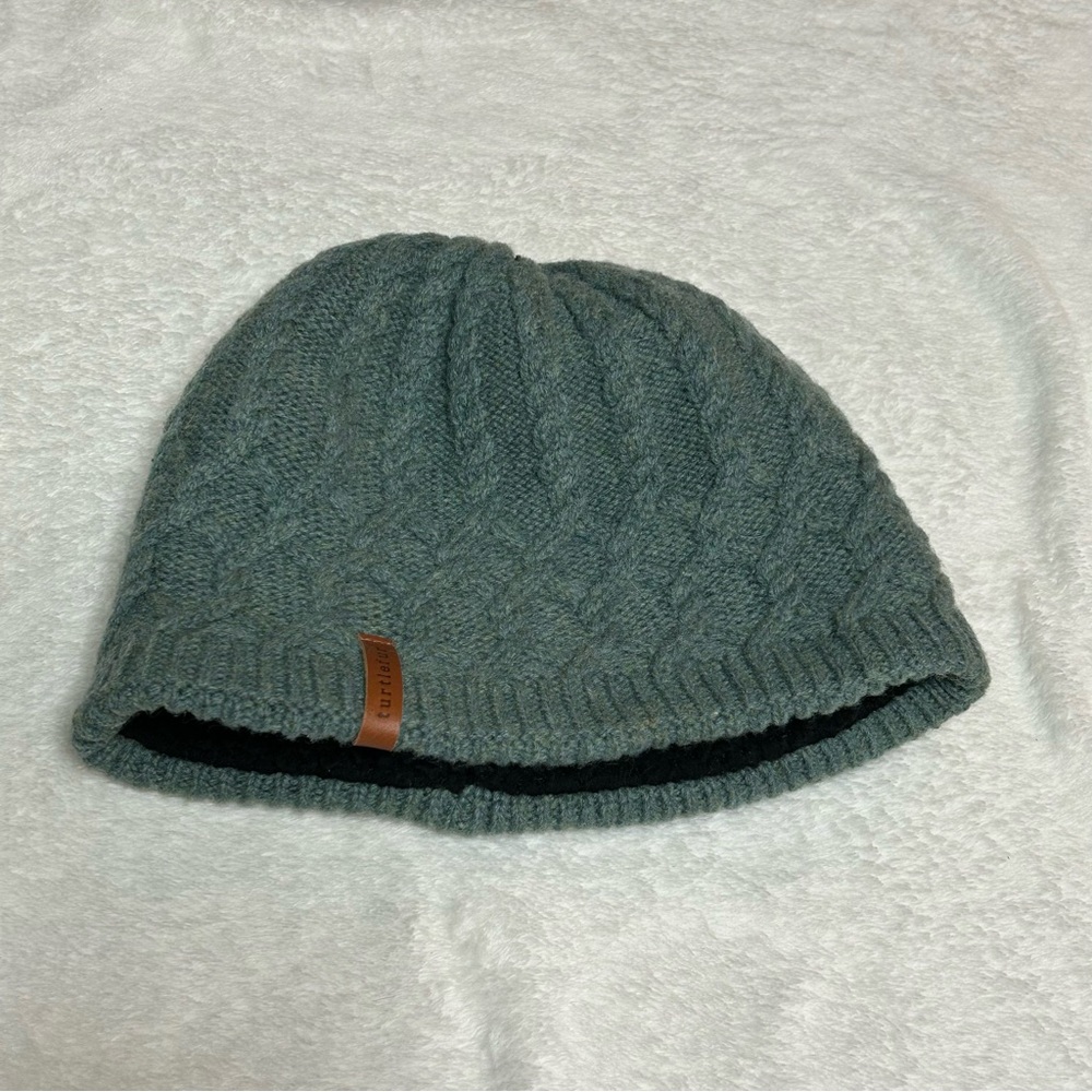 Green Cable Knit Beanie